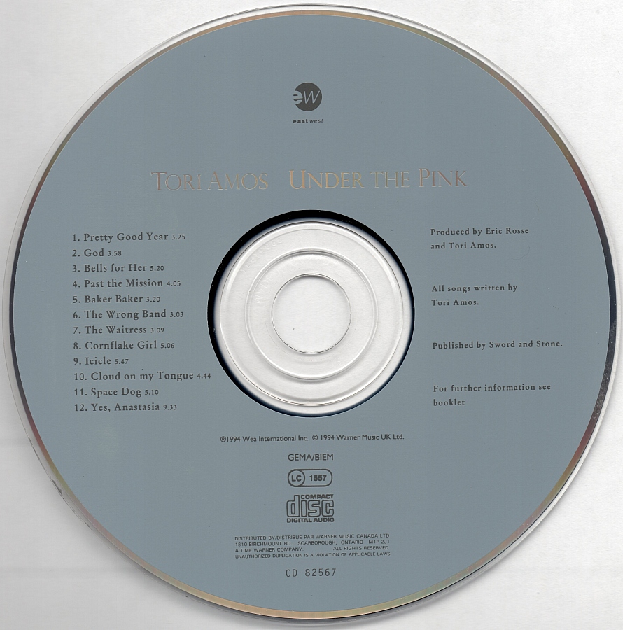 EAST WEST/7567-82567-2 CD ALBUM TORI AMOS/UNDER THE PINK 